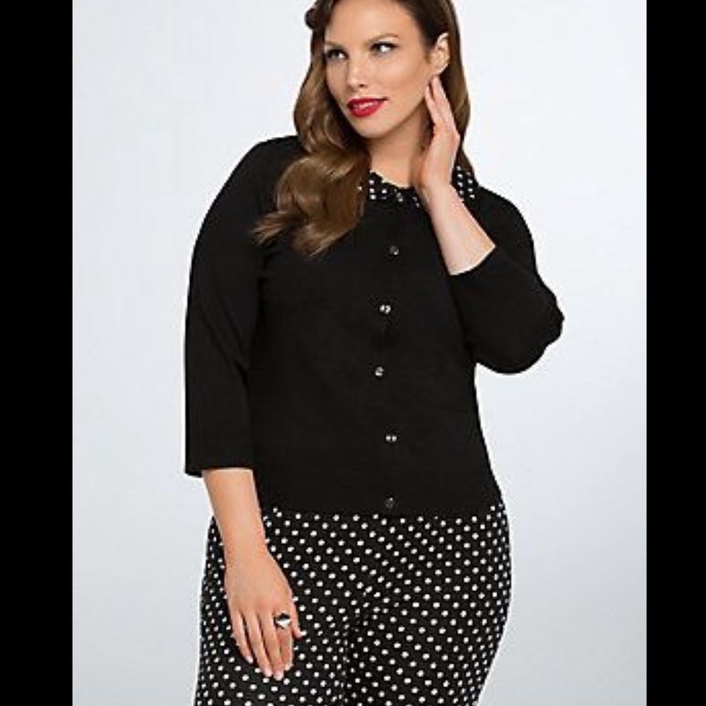 Torrid Retro Polkadot Collar Cardigan